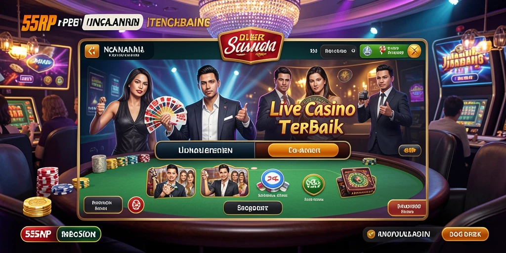 Tampilan gameplay Live Casino di 55RP yang menarik dan interaktif.