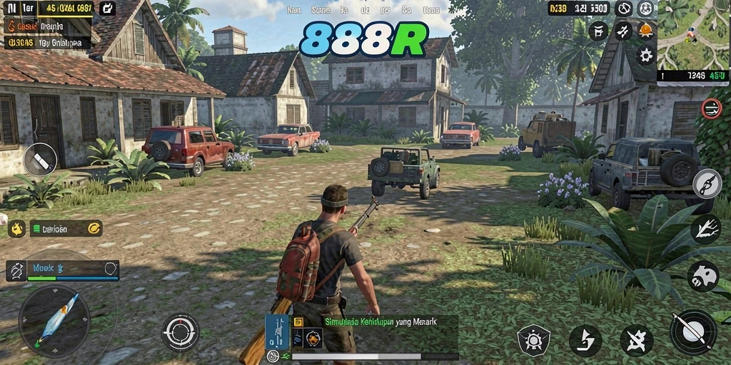 Tampilan gameplay dalam 888R yang menarik dan realistis.