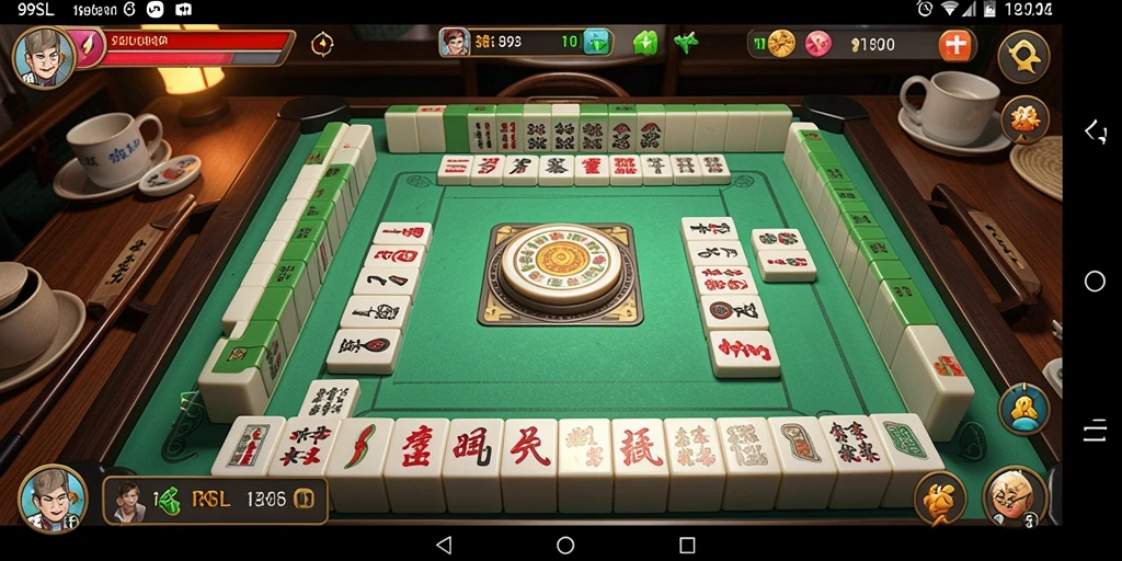 Gameplay seru Mahjong di 99SL dengan ubin-ubin berwarna-warni.
