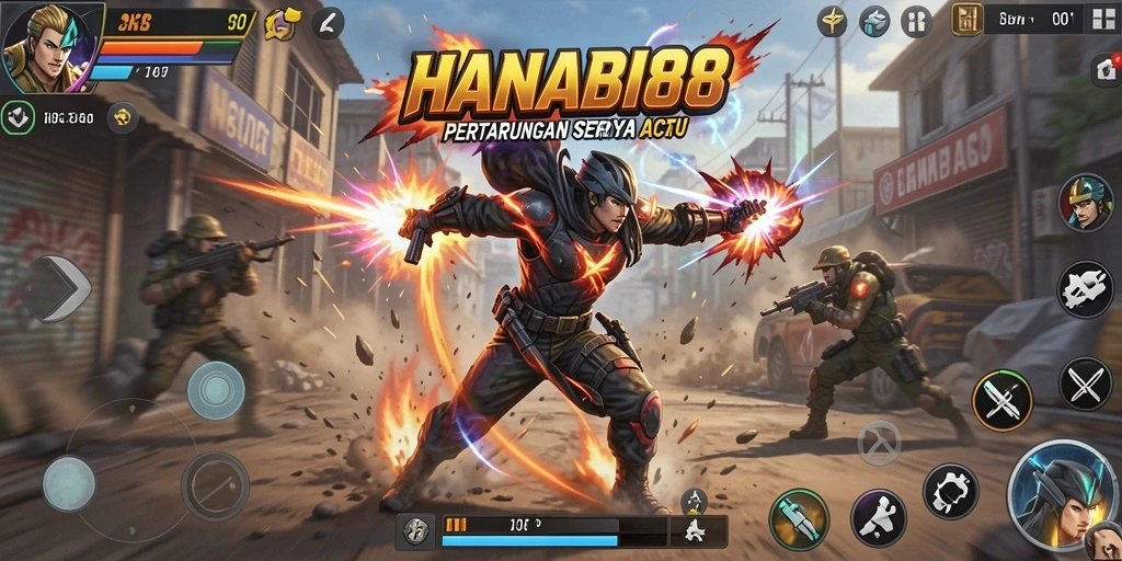 Gameplay HANABI88 menunjukkan aksi pertarungan yang mendebarkan.