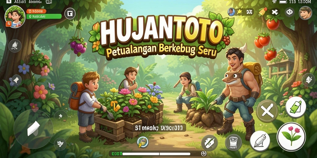 Gameplay HUJANTOTO yang menarik dengan berkebun dan merawat hewan.