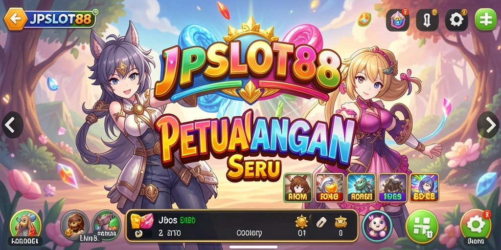 Tangkapan layar JPSLOT88 menampilkan gameplay yang penuh warna dan karakter Anime.