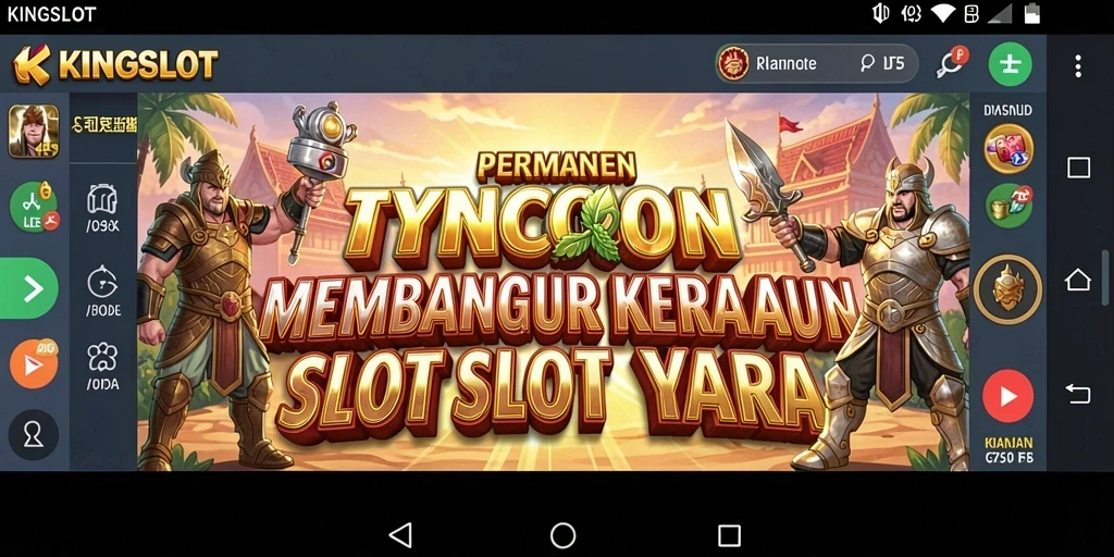 Screenshot gameplay KINGSLOT yang menunjukkan desain kasino yang memukau.