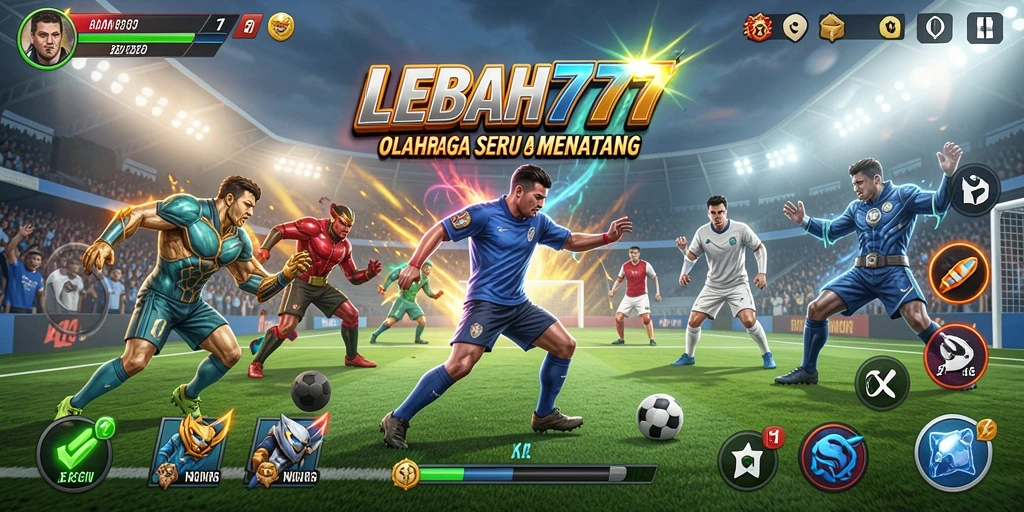 Tampilan gameplay seru dari LEBAH777 yang menampilkan duel olahraga.