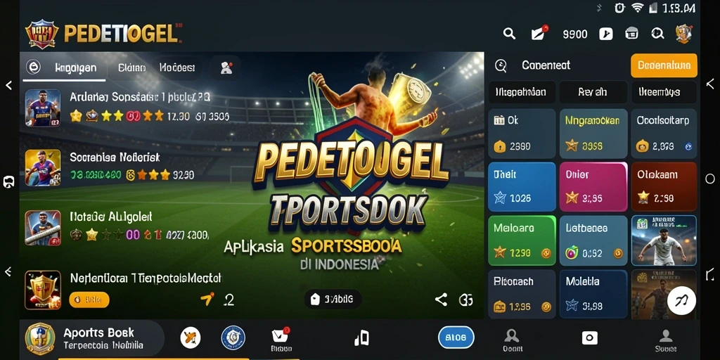 Screenshot menampilkan antarmuka pengguna <strong>PEDETOGEL</strong> dengan opsi taruhan olahraga.