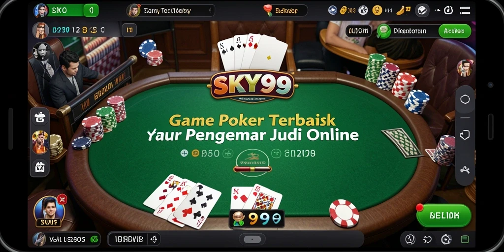 Tangkapan layar <strong>SKY99</strong> menunjukkan gameplay Poker yang seru dan interaktif.