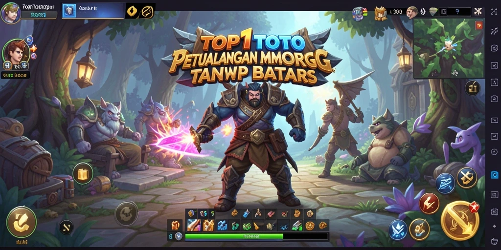 Tangkapan layar gameplay TOP1TOTO menunjukkan petualangan seru di dunia fantasi.